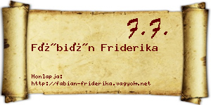 Fábián Friderika névjegykártya