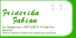 friderika fabian business card